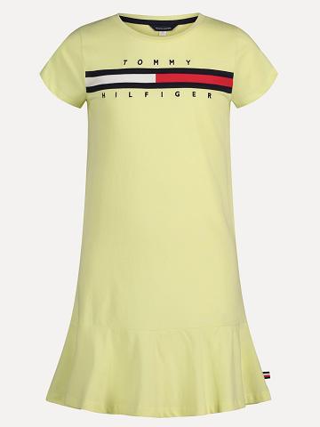 Lány Tommy Hilfiger Little Essential T-Shirt Dresses Zöld | HU 1750CTV